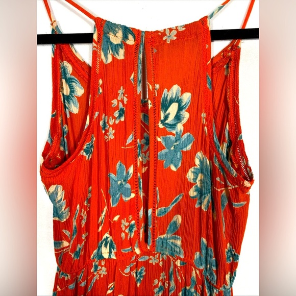 Patrons Of Peace Floral Maxi Dress - Orange and Blue size medium - Picture 9 of 13